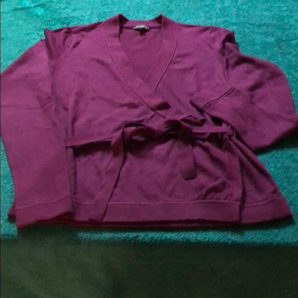 Talbots maroon crossover sweater